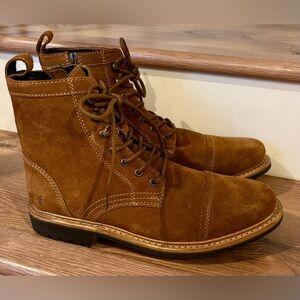 NEW FRYE - Suede Leather Lace Up Boots with Side Zipper